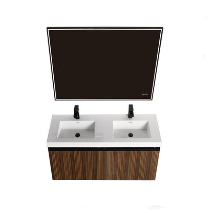 Blossom Lille – 48 Inch Double Vanity - Brown Walnut Strip