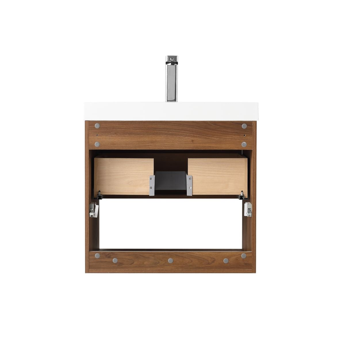 Blossom Bergen Brown Walnut 24" Vanity, Dual LED Illumination, Adjustable Lighting, Acrylic Basin, back