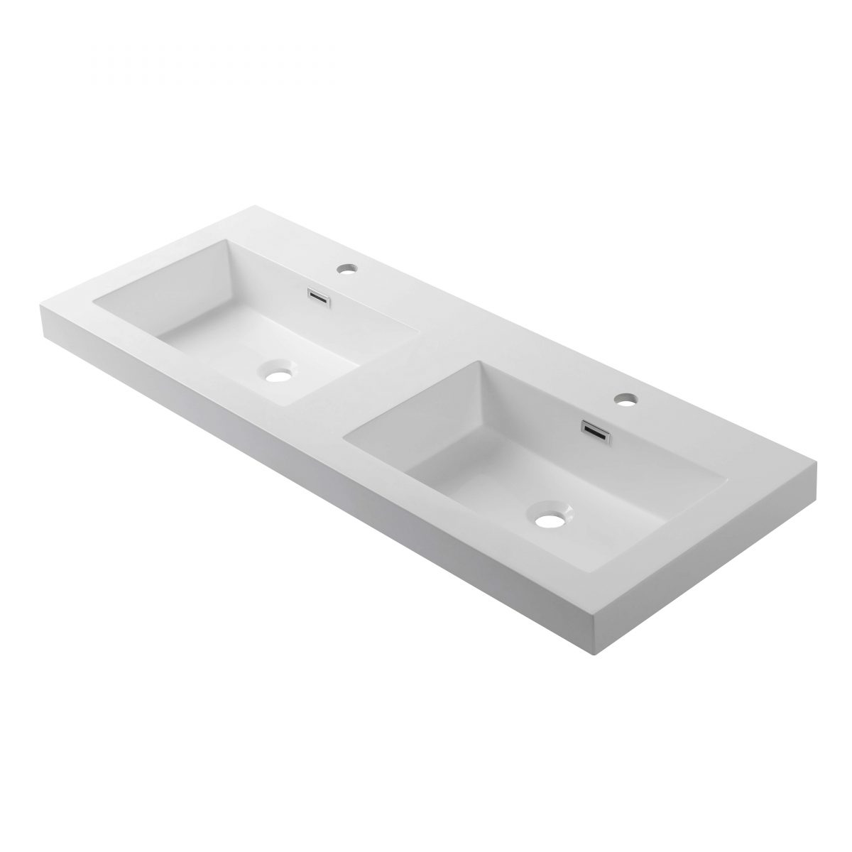 Acrylic Top-Mount Double Sink White Basin