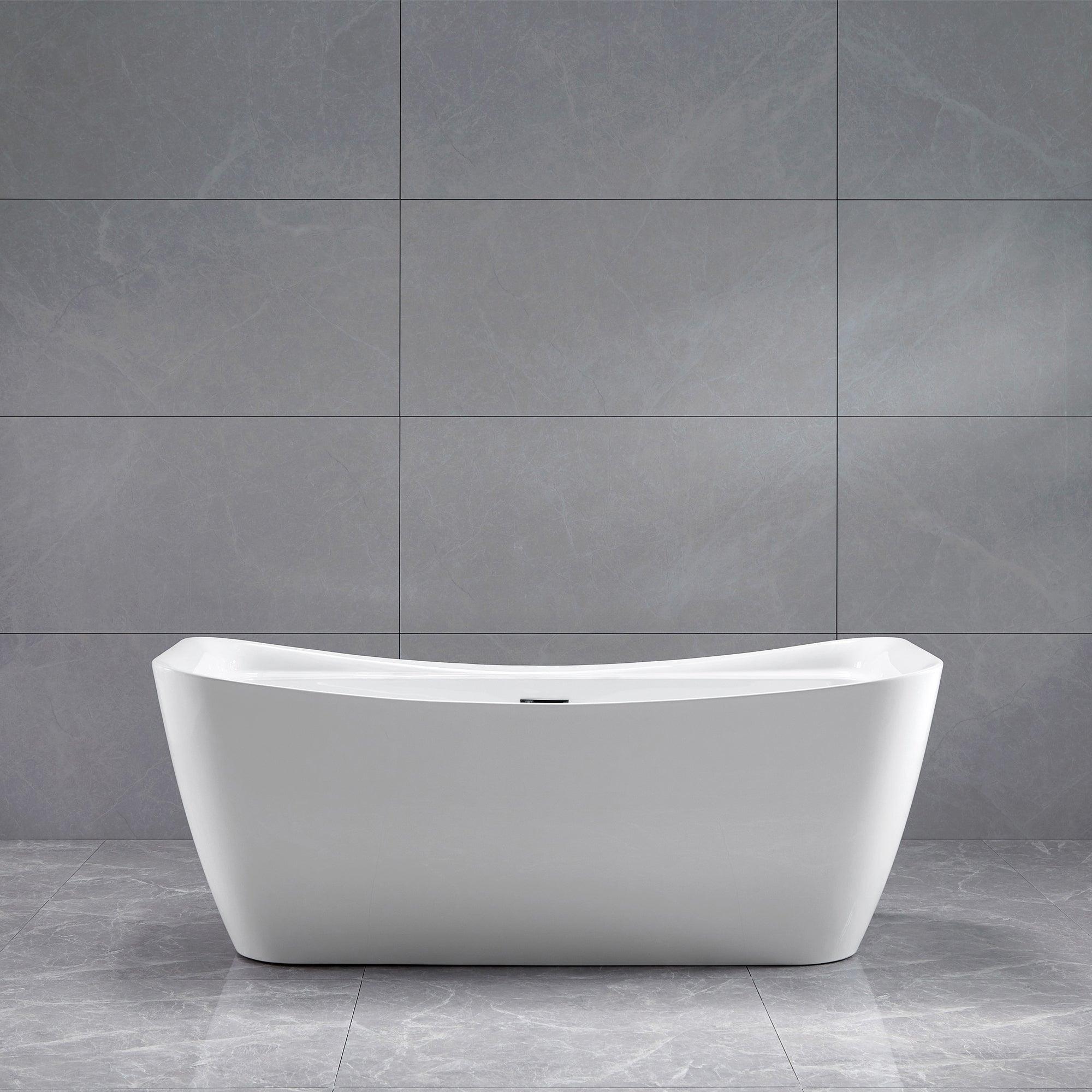 Modern Freestanding Acrylic Bathtub - Side
