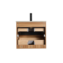 Load image into Gallery viewer, Blossom Annecy 24&quot; Wall-Hung Vanity - Modern Minimalist Design with Soft-Closing Drawers in Dark Walnut and Maple