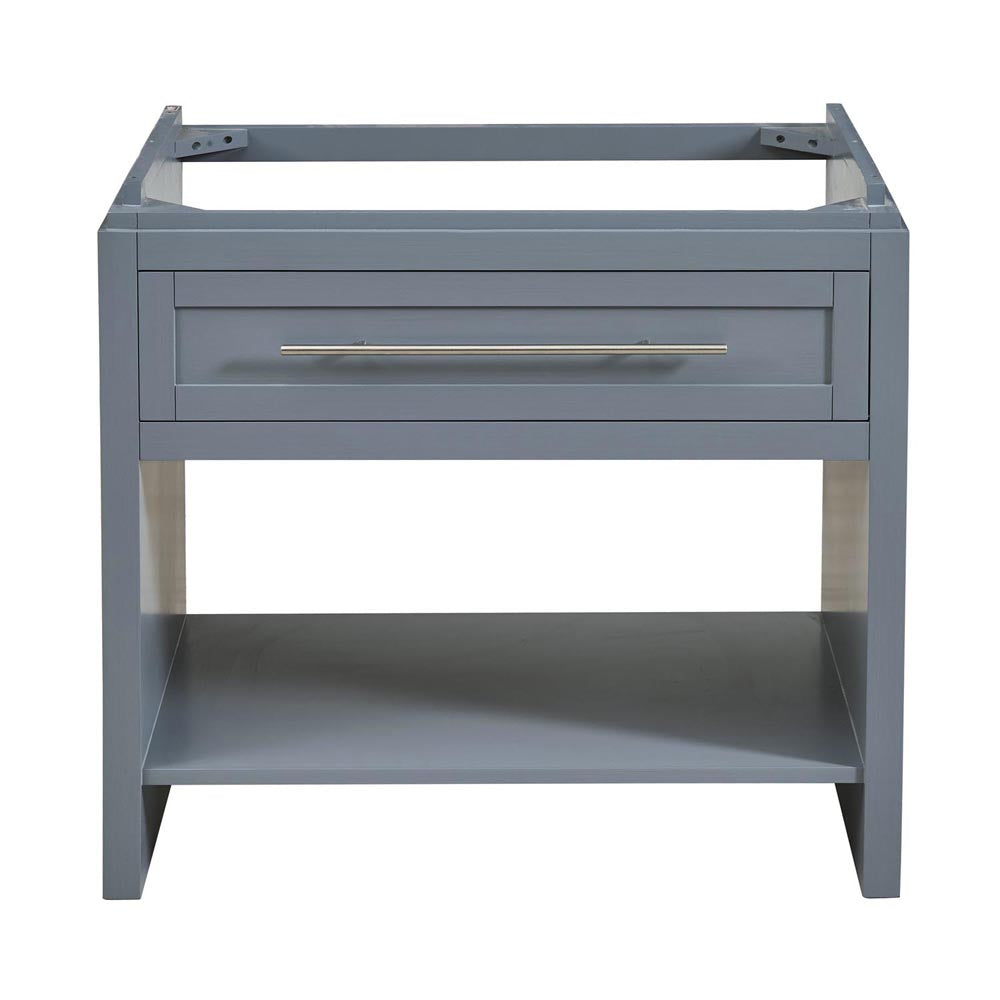 Silkroad Exclusive  36-inch Modern Single Sink Bathroom Vanity Cabinet - Bluish Gray 