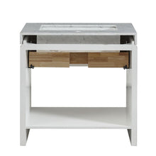 Load image into Gallery viewer, 36-inch Carrara White Marble Top Single Sink Bathroom Vanity, White C01036WC_T0136WRC 