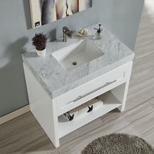 Load image into Gallery viewer, Silkroad Exclusive  36-inch Carrara White Marble Top Single Sink Bathroom Vanity - C01136WC_T0236WSC