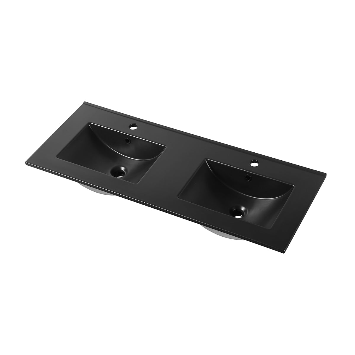 Ceramic Top-Mount Double Sink Black Basin