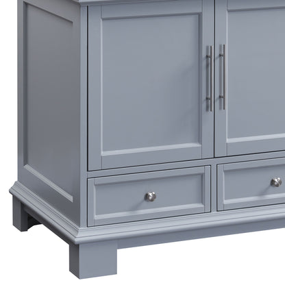 36-inch Carrara White Marble Bathroom Vanity - Grey C05036GC_T0236WSC