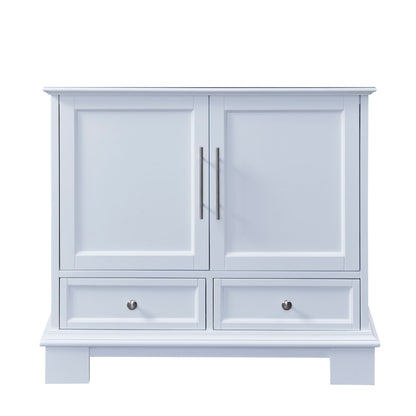 36-inch Carrara White Marble Bathroom Vanity - White C05036WC_T0236WSC