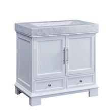 Load image into Gallery viewer, Silkroad Exclusive  36-inch Carrara White Marble Top Single Sink Bathroom Vanity