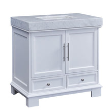 Load image into Gallery viewer, 36-inch Carrara White Marble Bathroom Vanity - White C05036WC_T0236WSC