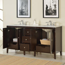Load image into Gallery viewer,  68-inch Carrara White Marble Top Double Sink Bathroom Vanity - FS-0269-WM-UWC-68 open