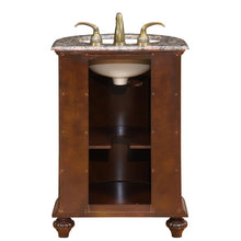 Load image into Gallery viewer, Traditional 24&quot; Baltic Granite Single Sink Vanity - English Chestnut Finish HYP-0135-BB-UIC-24 back