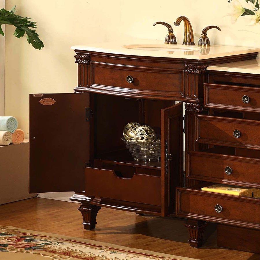 51-inch Crema Marfil Marble Top Single Sink Bathroom Vanity - HYP-0205-CM-UIC-51