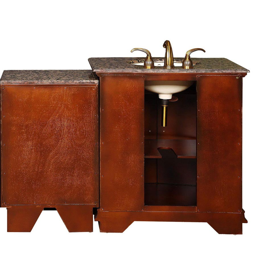 53-inch Baltic Brown Granite Top Single Sink Bathroom Vanity - HYP-0206-BB-UIC-53 back