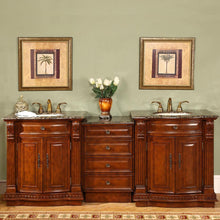 Load image into Gallery viewer,  84.5-inch Baltic Brown Granite Top Double Sink Bathroom Vanity - HYP-0206-BB-UIC-85