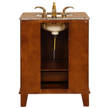 Load image into Gallery viewer, 28&quot; Special Walnut Baltic Brown Granite Vanity - Single Ivory Sink - HYP-0207-BB-UIC-28 back