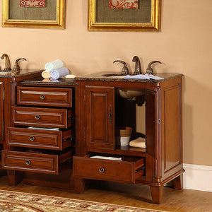 48.5-inch Baltic Brown Granite Top Single Sink Bathroom Vanity - HYP-0207-BB-UIC-49 open