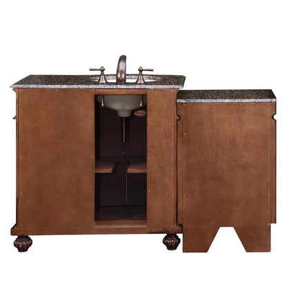 55.5-inch Baltic Brown Granite Top Single Sink Bathroom Vanity - HYP-0213-BB-UWC-56 back