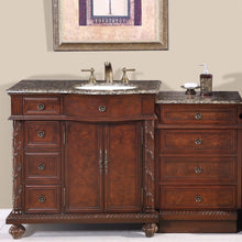 Load image into Gallery viewer, 55.5-inch Baltic Brown Granite Top Single Sink Bathroom Vanity - HYP-0213-BB-UWC-56