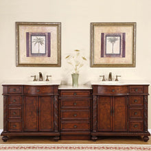 Load image into Gallery viewer, 90.25-inch Crema Marfil Marble Top Double Sink Bathroom Vanity - HYP-0213-CM-UIC-90