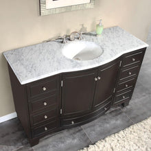 Load image into Gallery viewer, Silkroad Exclusive  Transitional 55&quot; Dark Espresso Single Sink Vanity with Carrara Marble Top - HYP-0703-WM-UWC-55