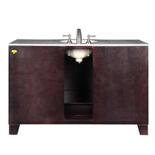 Load image into Gallery viewer, Silkroad Exclusive  Transitional 55&quot; Dark Espresso Single Sink Vanity with Carrara Marble Top - HYP-0703-WM-UWC-55, back
