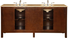 Load image into Gallery viewer, Silkroad Exclusive Transitional 72&quot; Bathroom Vanity Double Sink Dark Walnut - HYP-0704-T-UIC-72 back