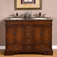 Load image into Gallery viewer, Silkroad Exclusive Traditional 48&quot; Red Chestnut Double Sink Vanity with Baltic Brown Top - HYP-0715-BB-UIC-48