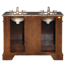 Load image into Gallery viewer, Silkroad Exclusive Traditional 48&quot; Red Chestnut Double Sink Vanity with Baltic Brown Top - HYP-0715-BB-UIC-48, back