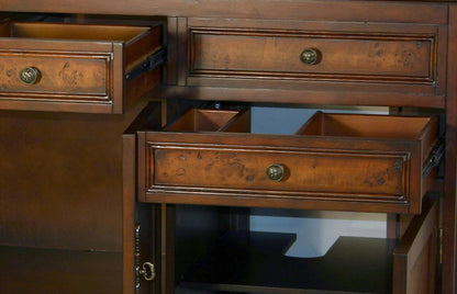 Silkroad Exclusive Grand 72" Double Sink Vanity in Red Chestnut with Baltic Granite - HYP-0716-BB-UIC-72