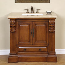 Load image into Gallery viewer, 38.75&quot; Cherry Transitional Vanity with Travertine Top - HYP-0907-T-UWC-38