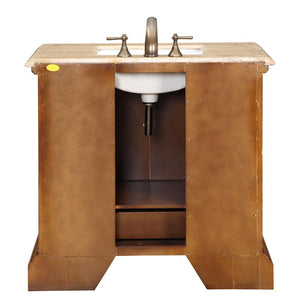38.75" Cherry Transitional Vanity with Travertine Top - HYP-0907-T-UWC-38, back
