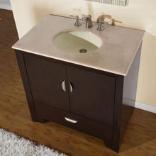 Load image into Gallery viewer, 36&quot; Modern Dark Walnut Single Sink Vanity with Crema Marfil Marble - HYP-0910-CM-UWC-36