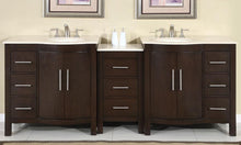 Load image into Gallery viewer, Silkroad Exclusive  89&quot; Modern Crema Marfil Marble Double Sink Vanity - HYP-0912-CM-UWC-89