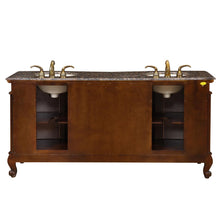 Load image into Gallery viewer, Silkroad Exclusive 72-inch English Chestnut Double Sink Vanity with Baltic Brown Granite Top - HYP-8034-BB-UIC-72, back
