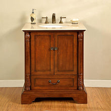 Load image into Gallery viewer, Silkroad Exclusive 32-inch Walnut Single Sink Vanity with Crema Marfil Marble Top - Compact Transitional Design - JB-0270-CM-UWC-32