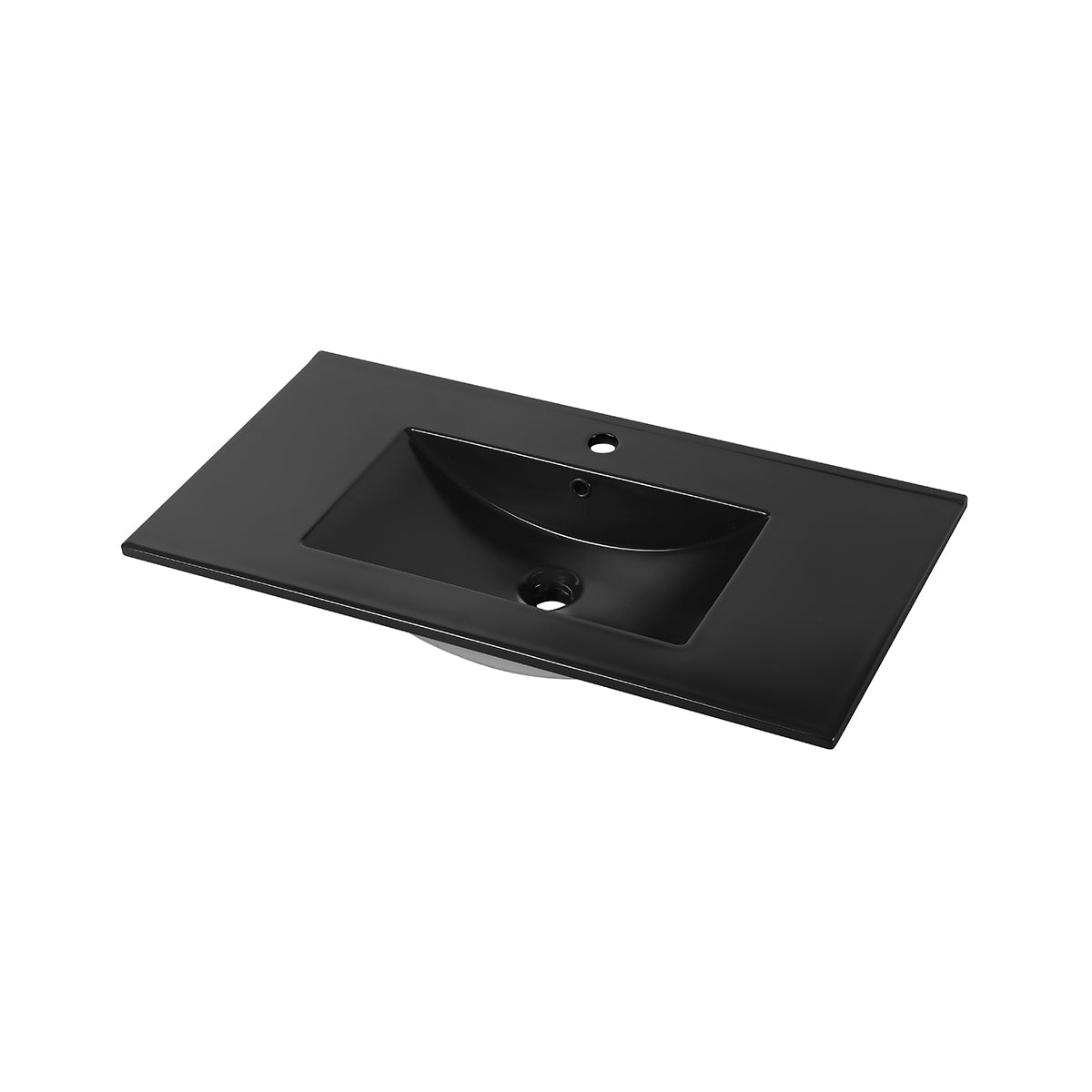 Black Ceramic Top-Mount Basin 36" x 18"