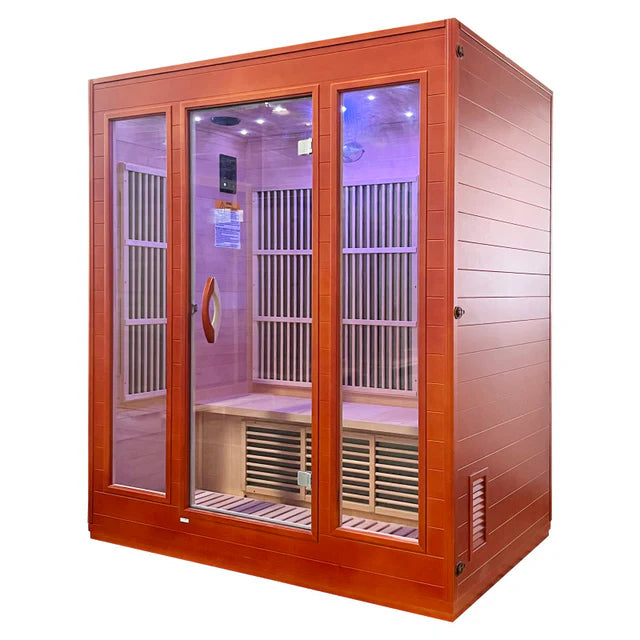 SteamSpa Infrared Indoor  Hemlock Wooden Sauna Room for 3 Person, left