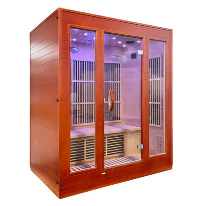 SteamSpa Infrared Indoor  Hemlock Wooden Sauna Room for 3 Person, right