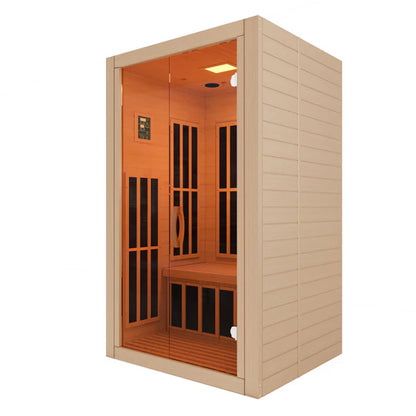 SteamSpa Home Sauna Room 1-2 Person Hemlock Wooden Indoor Sauna, right side