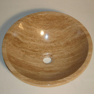 Travertine Stone Vessel Bathroom Sink Bowl - SRS-0029B-P