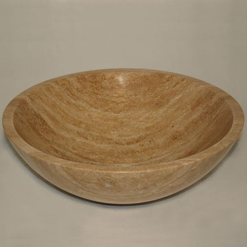 Travertine Stone Vessel Bathroom Sink Bowl - SRS-0029B-P