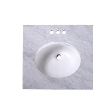 Load image into Gallery viewer, 24&quot; Carrara Marble Vanity Top with Oval Sink and Backsplash - T24C07