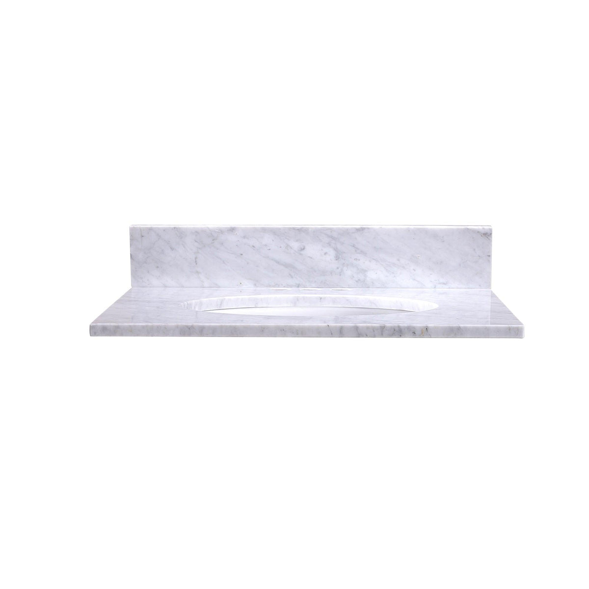 24" Carrara Marble Vanity Top with Oval Sink and Backsplash - T24C07