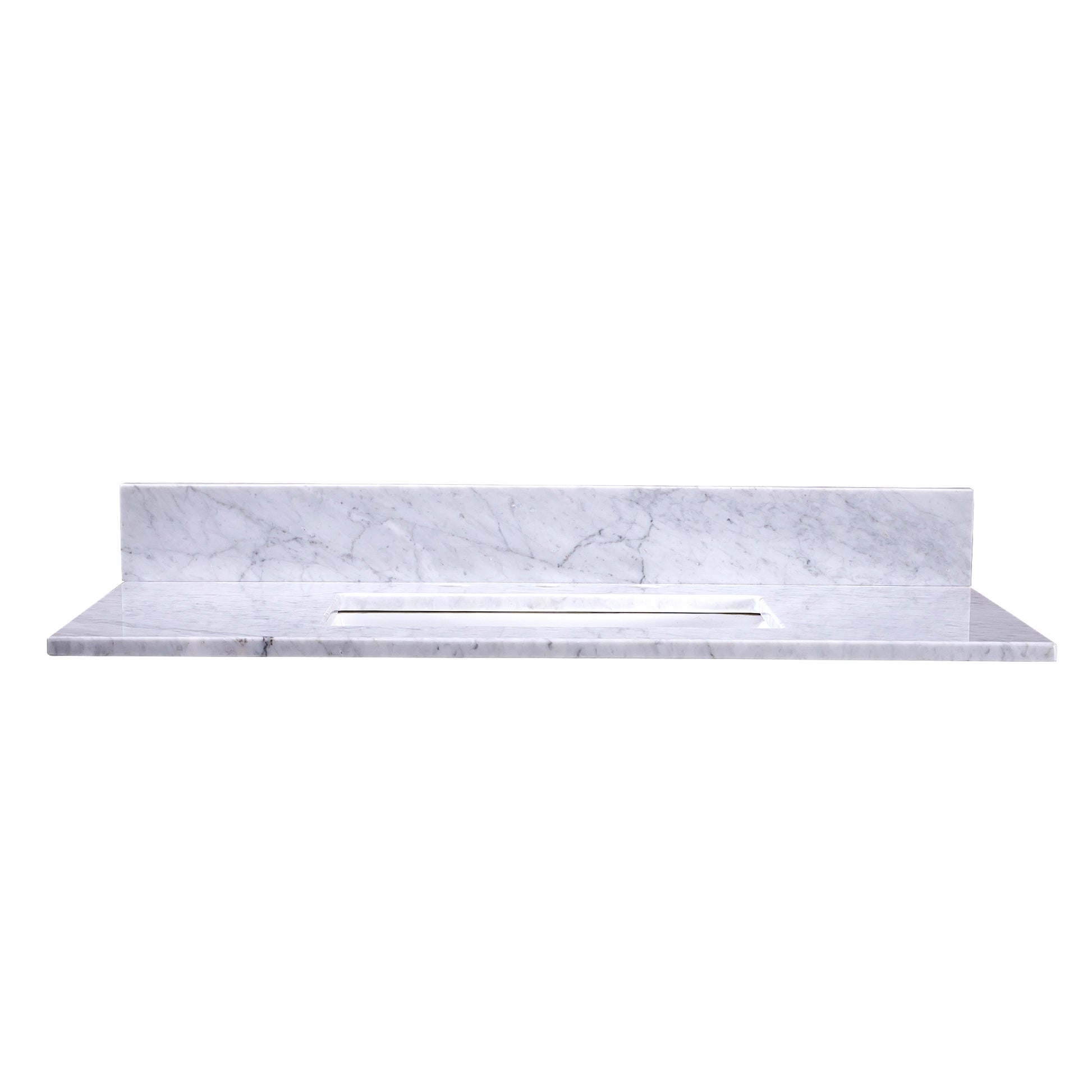  "36" Carrara Marble Vanity Top with Rectangular Sink - 8" Spread - T36C05