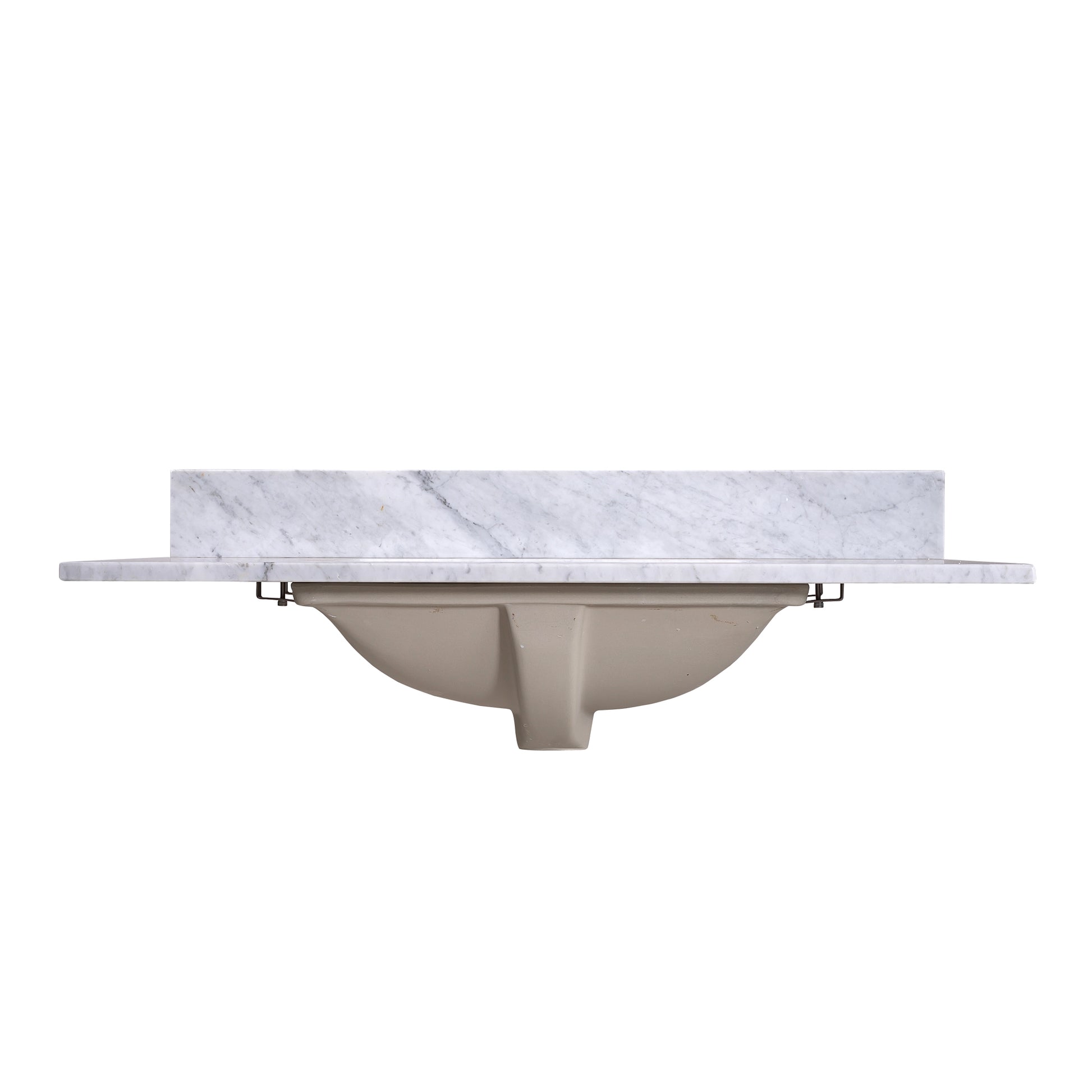  "36" Carrara Marble Vanity Top with Rectangular Sink - 8" Spread - T36C05