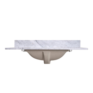  "36" Carrara Marble Vanity Top with Rectangular Sink - 8" Spread - T36C05