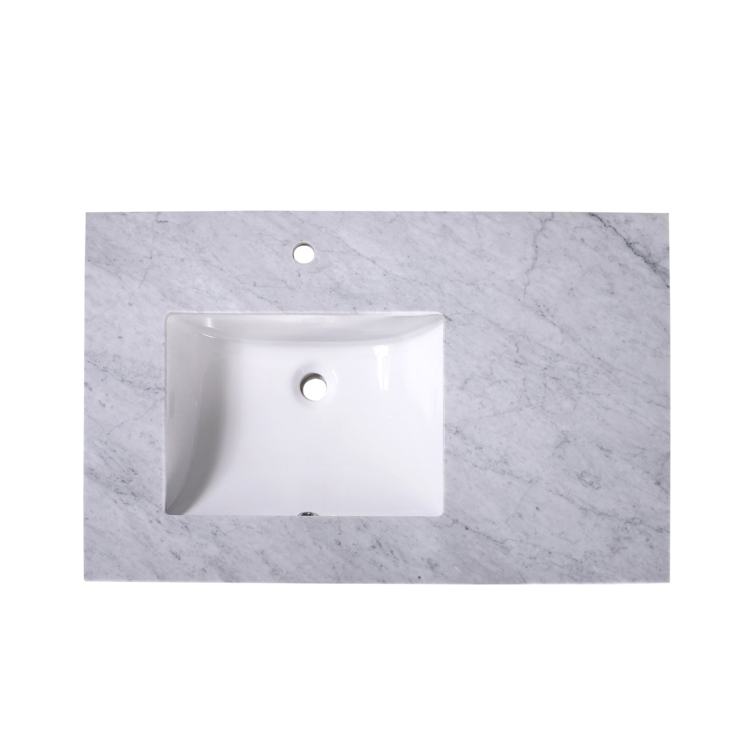 36" Marble Vanity Top Left Rectangular Sink - Single Faucet T36L04