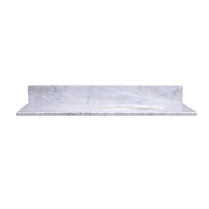 36" Right Oval Sink Carrara Marble Vanity Top - 8" Faucet T36R03