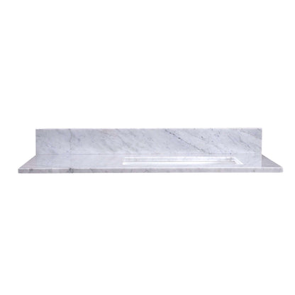 36" Carrara Marble Vanity Top - Single Rectangle Sink, Right T36R04