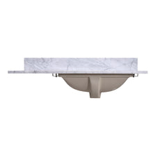 Load image into Gallery viewer, 36&quot; Carrara Marble Vanity Top - Single Rectangle Sink, Right T36R04